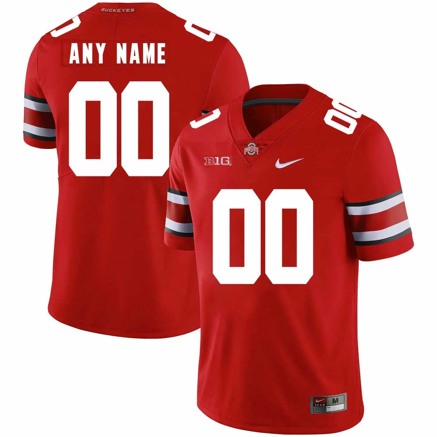 Mens Ohio State Buckeyes Active Player Custom Red With Big Patch College Stitched Jersey->customized ncaa jersey->Custom Jersey